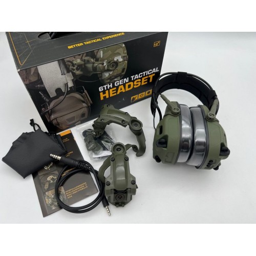 6TH GEN TACTICAL HEADSET тактическая гарнитура, звукосниматель и шумоподавление, активные в Ельце