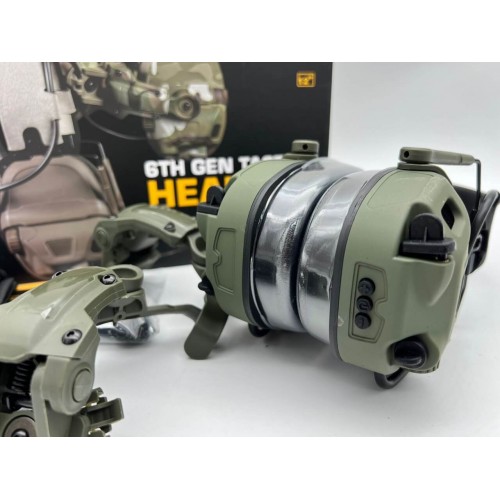 6TH GEN TACTICAL HEADSET тактическая гарнитура, звукосниматель и шумоподавление, активные в Ельце
