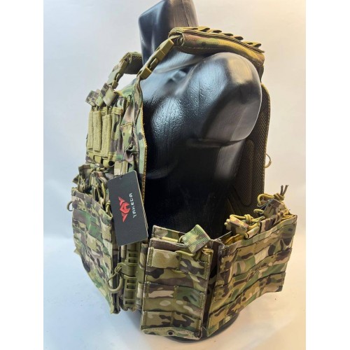 Жилет (плитник быстросъёмный YAKEDA original /разгрузка)2 с подсумками на спине в Ельце