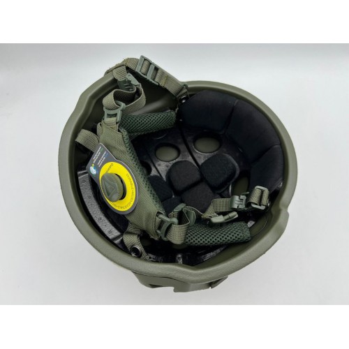 Кевларовый тактический баллистический композитный шлем ACH MICH NIJ IIIA Ops-Core (цвет «олива») / Бр2 класс защиты / с защитой ушей и системой регулировки Венди в Ельце