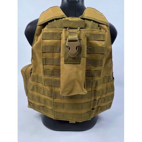 Тактический разгрузочный жилет «5 / пять карманов» с подсумками Tactical Molle Plate Carrier для съемных бронепластин в Ельце