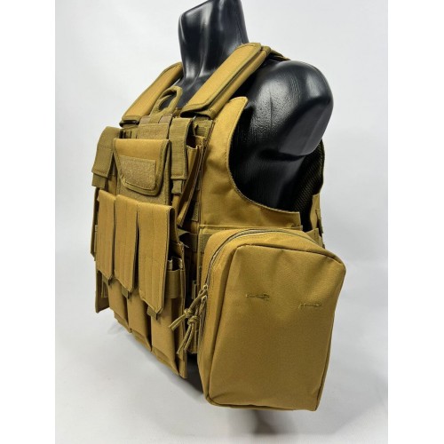 Тактический разгрузочный жилет «5 / пять карманов» с подсумками Tactical Molle Plate Carrier для съемных бронепластин в Ельце